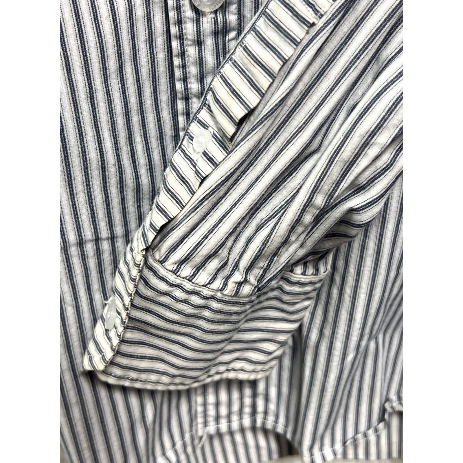 Southpole VINTAGE Southpole Button-Up Shirt 4XL White Black Striped Long Sleeve 100% Cotton Size US XXL / EU 58 / 5 - 7 Thumbnail