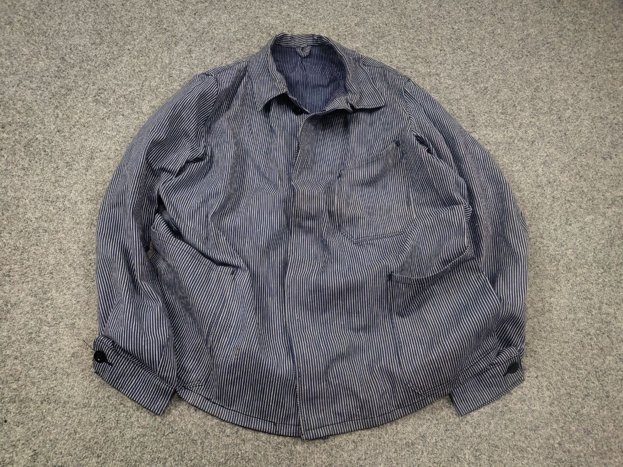 Vintage Vintage 60's French sanforized work striped Chore Jacket Size US L / EU 52-54 / 3 - 2 Thumbnail