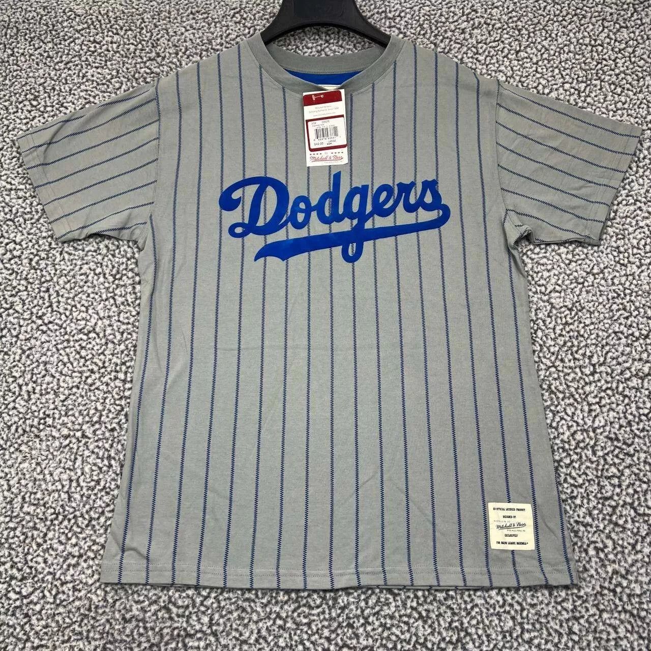 Mitchell & Ness Los Angeles LA Dodgers Shirt Men Large Pinstripes Cotton Size US L / EU 52-54 / 3 - 1 Thumbnail
