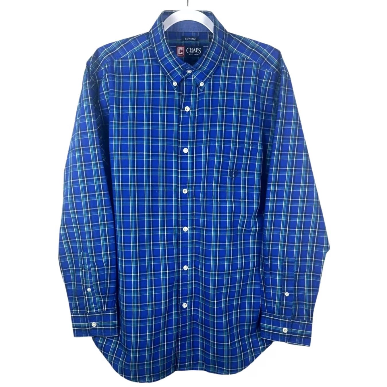 Chaps Chaps Mens Large Blue Plaid Button-Down Long Sleeve Shirt Size US L / EU 52-54 / 3 - 6 Thumbnail