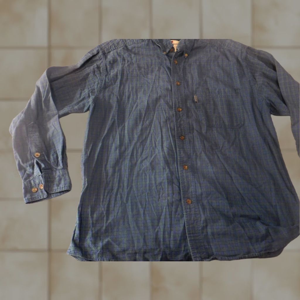 Vintage VINTAGE Woolrich Mens Shirt L Blue Plaid Button-Up Knit Cotton Casual Long Sleeve Button-Down Collar Mens Regular Features Pockets Size US L / EU 52-54 / 3 - 1 Thumbnail