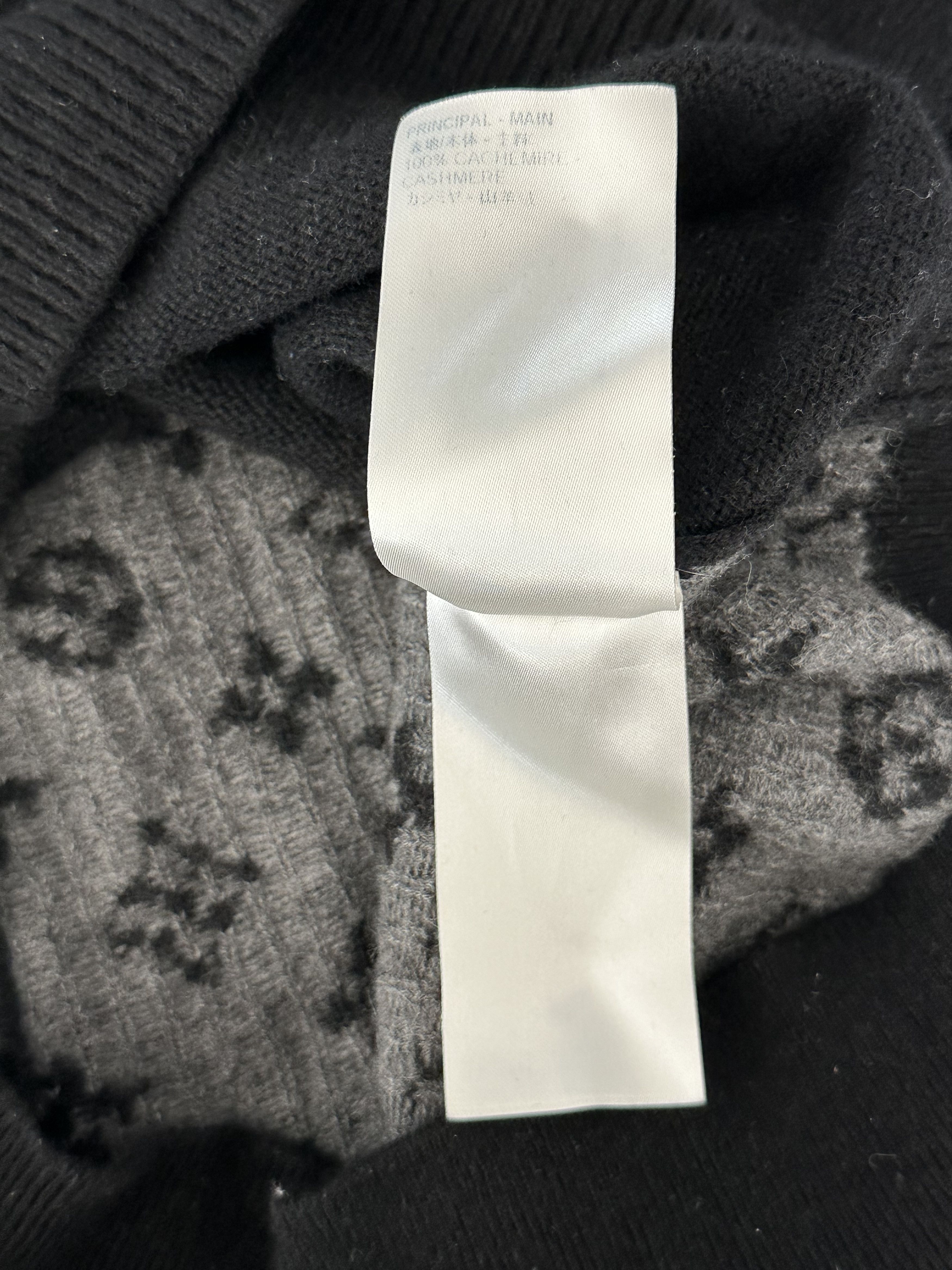 Louis Vuitton Louis Vuitton Black & Grey Monogram Cashmere Sweater Size US L / EU 52-54 / 3 - 5 Thumbnail