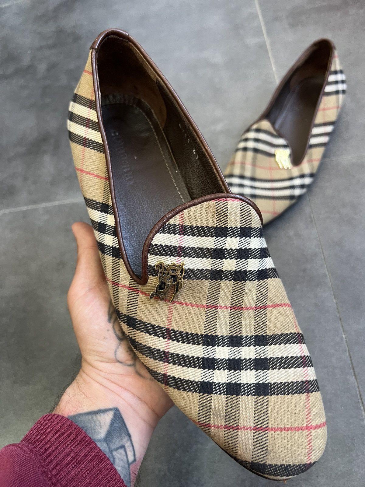 Burberry Burberry Nova Check Felt Loafers Size US 8 / EU 41 - 6 Thumbnail