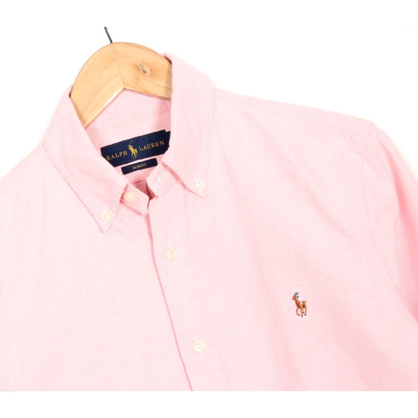 Ralph Lauren RALPH LAUREN Slim Fit Oxford Shirt Men S Long Sleeve Pink VR3514 Size US S / EU 44-46 / 1 - 2 Thumbnail