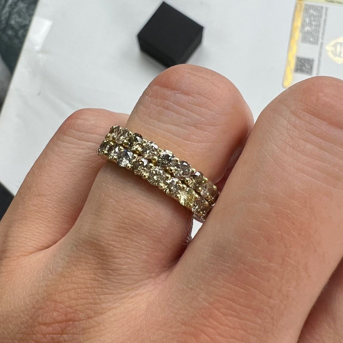 Other 14ct Gold 4.51ct VS-SI Diamond Double Eternity Ring Size ONE SIZE - 5 Thumbnail