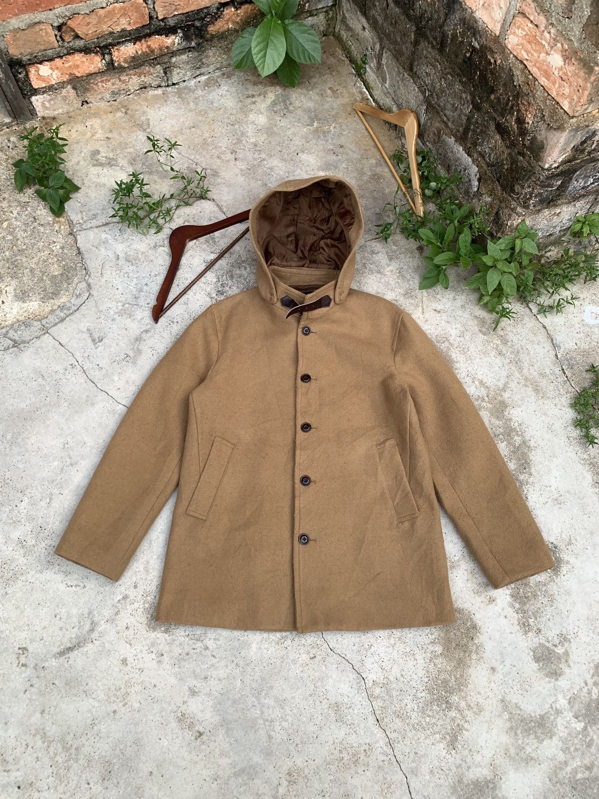 image of Beams Plus x Vintage Beams Heart Hooded Jacket in Beige, Men's (Size Large)