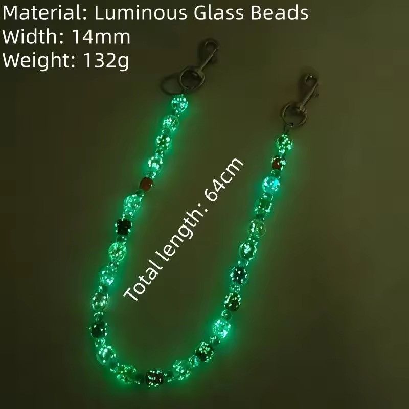 Jewelry Luminous Glass Beads Chain Silver Waist Accessories Size ONE SIZE - 3 Thumbnail