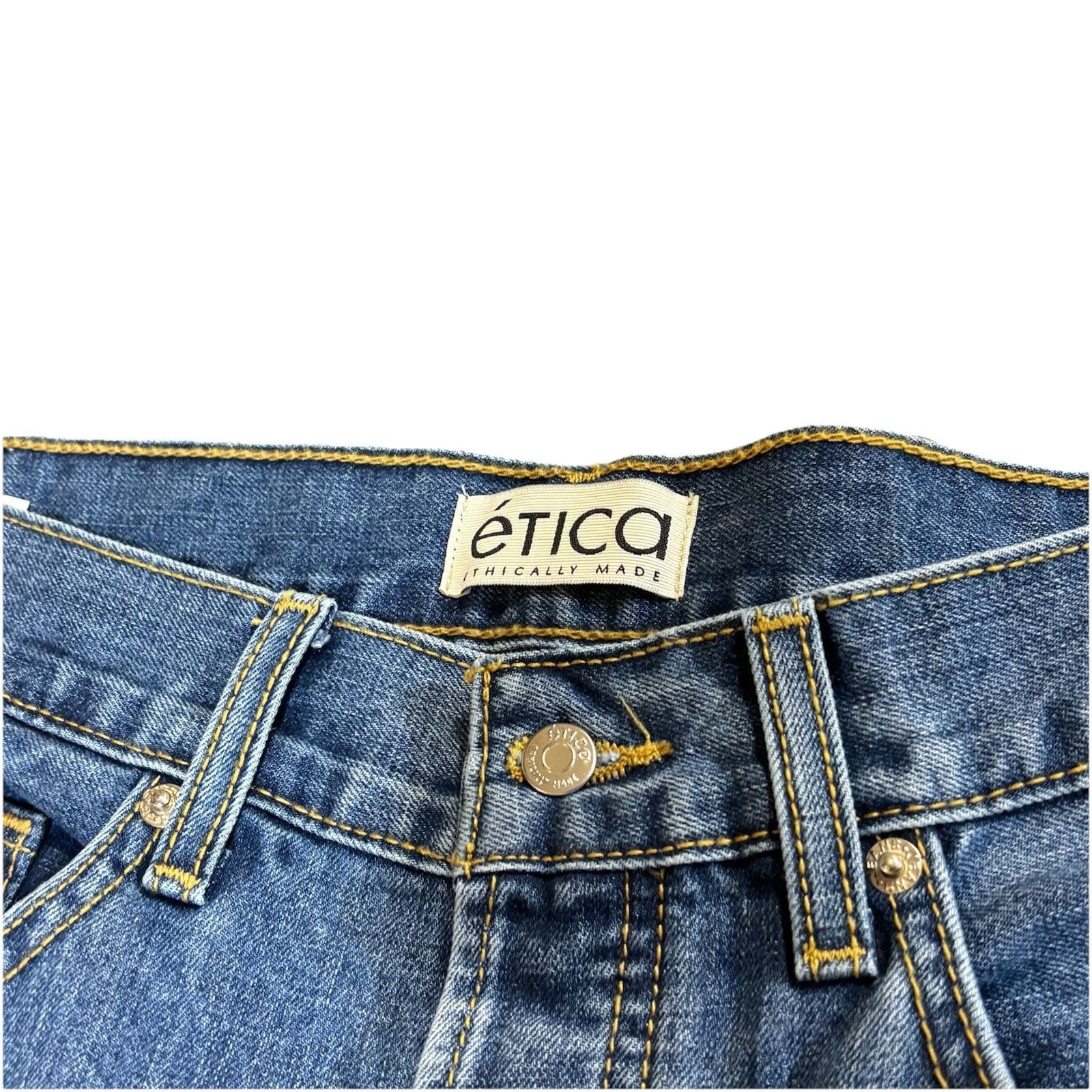 ETICA Etica Relaxed Button Fly Wide Leg Jeans Blue W's 29 [33x33] Size 33" - 5 Thumbnail