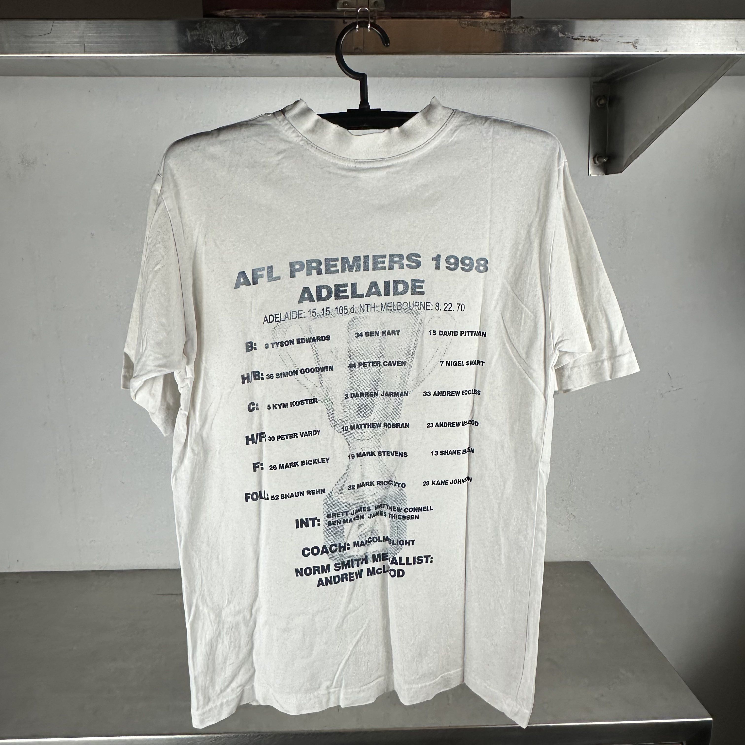 Vintage ​1998 Adelaide Crows Premiers Grand Final AFL T-Shirt Size US XL / EU 56 / 4 - 3 Thumbnail