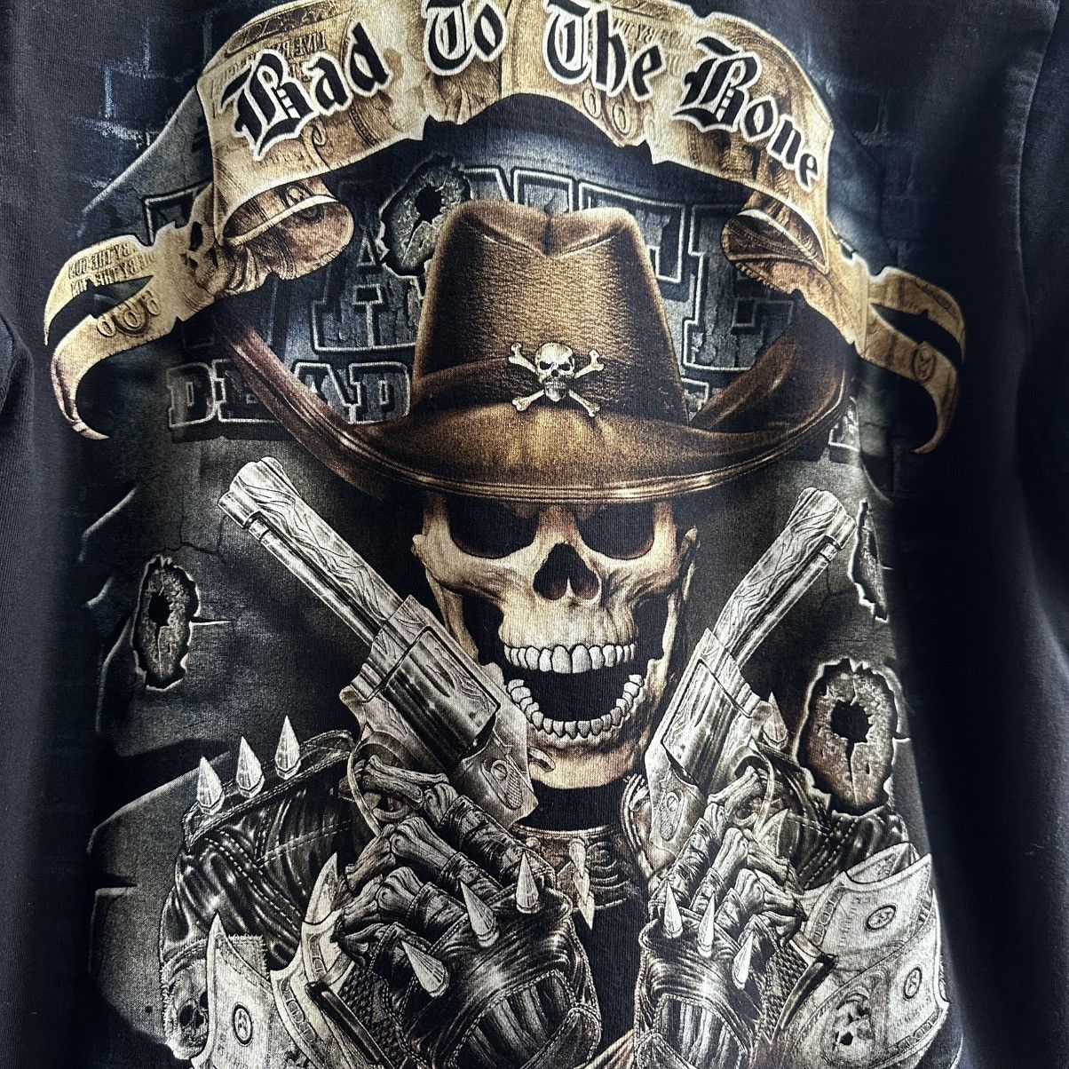 Vintage VINTAGE Y2K BAD TO THE BONE BIKE TEE Size US M / EU 48-50 / 2 - 7 Thumbnail