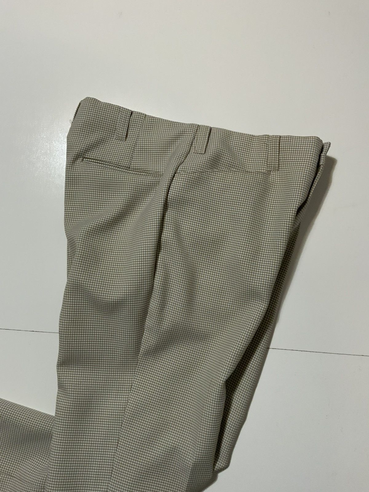 Vintage 60s 70s Rough Rider Houndstooth Flare Disco Polyester Pants Size US 32 / EU 48 - 10 Thumbnail