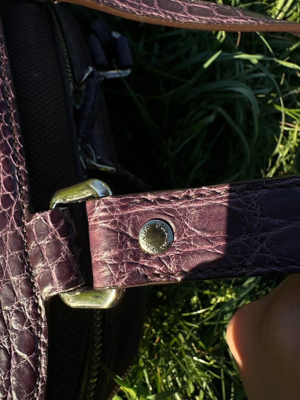 Prada Rare Bag - Prada Bowling crocodile Handbag Purple - Vintage Size ONE SIZE - 8 Thumbnail