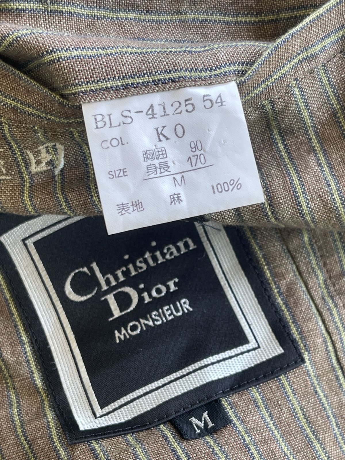 Christian Dior Monsieur Christian Dior Linen Hybrid Stripe Coat Size US M / EU 48-50 / 2 - 8 Thumbnail