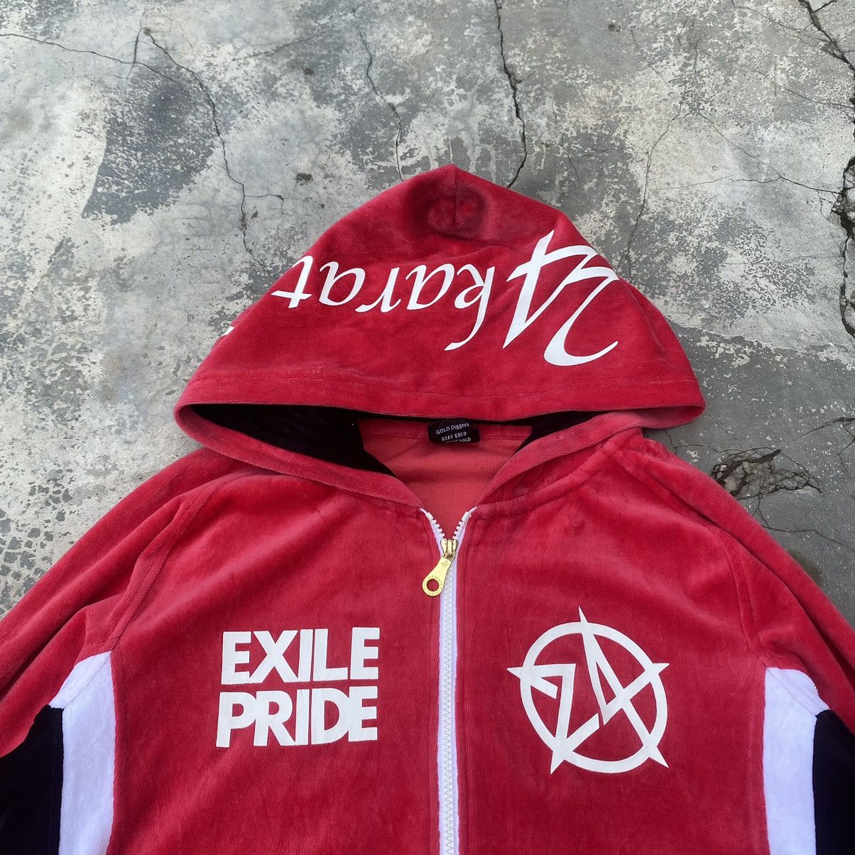 Japanese Brand 24 KARATS X EXILE PRIDE Blood Red Velvet Hoodie Size US M / EU 48-50 / 2 - 7 Thumbnail
