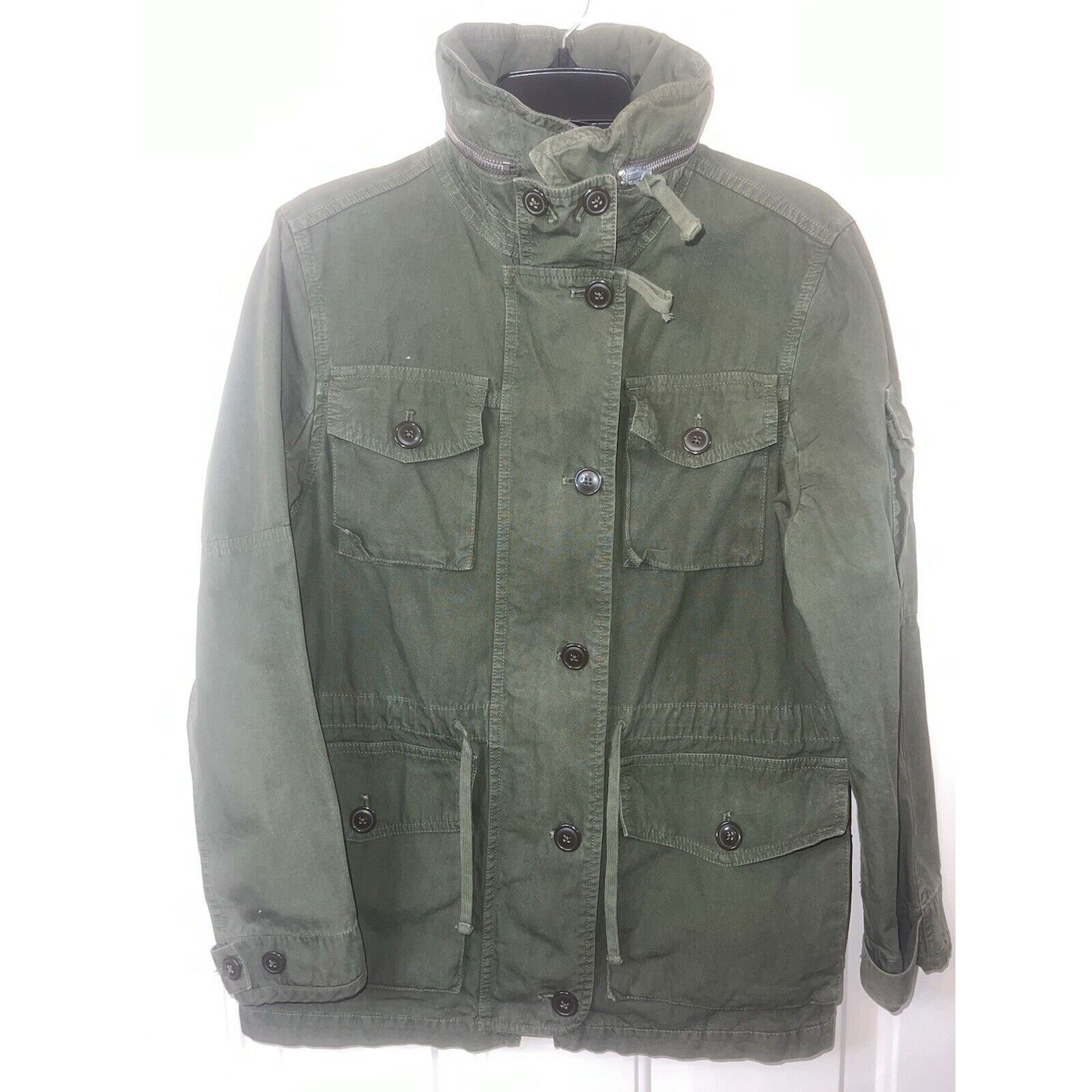 J.Crew J.CREW Chore Trucker Jacket Green Mock Neck Military Button Size S / US 4 / IT 40 - 2 Thumbnail