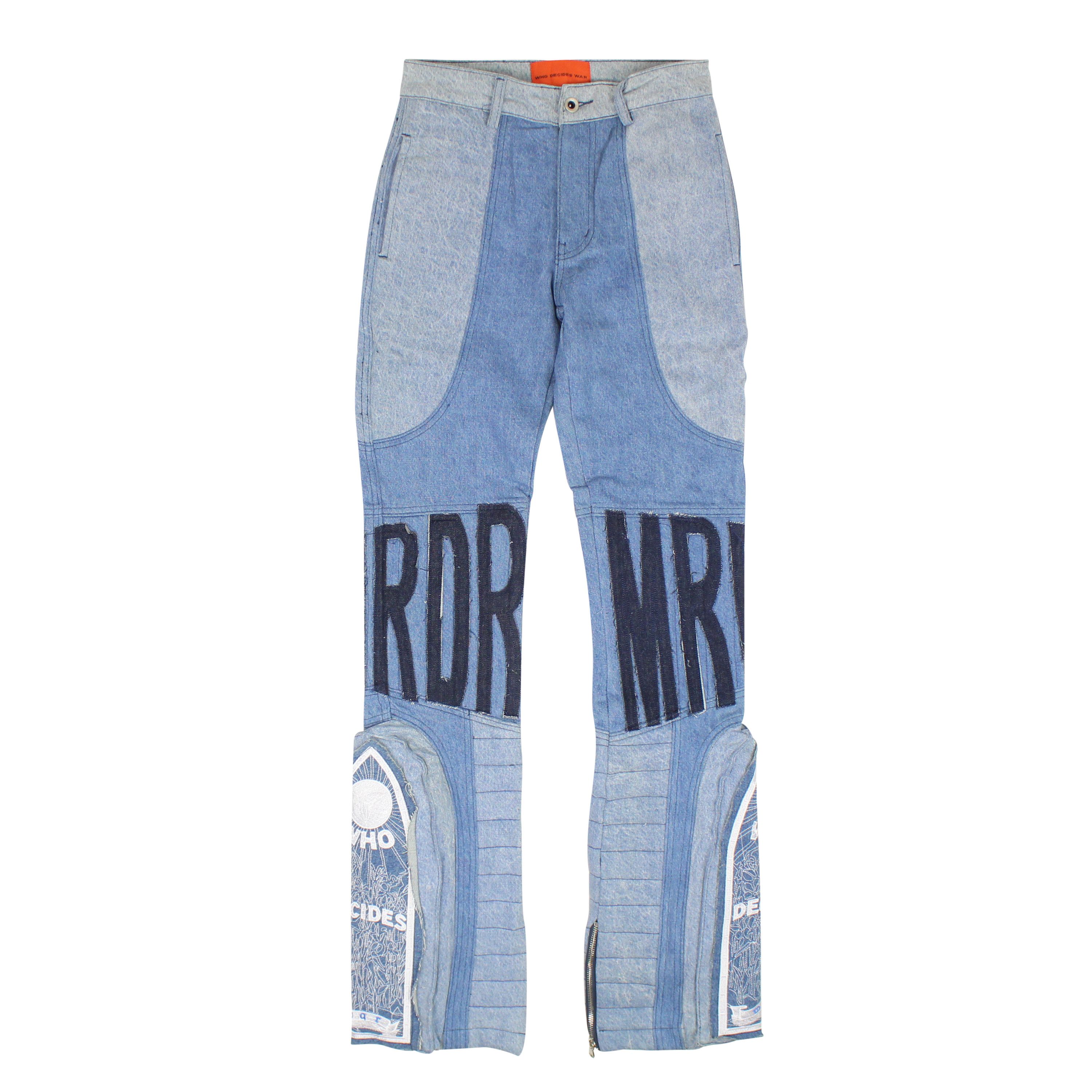 image of Who Decides War Indigo Mrdr Moto Denim Jeans Size 26, Men's