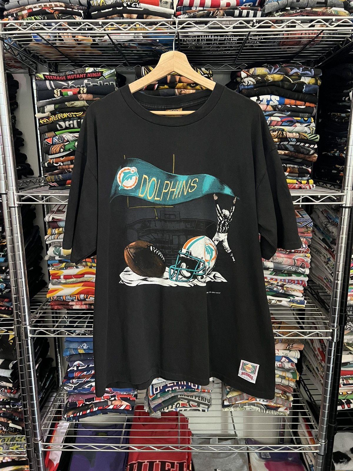 Nutmeg 1993 Miami Dolphins NFL Team Tee Embroidered Super Bowl Size US L / EU 52-54 / 3 - 1 Thumbnail