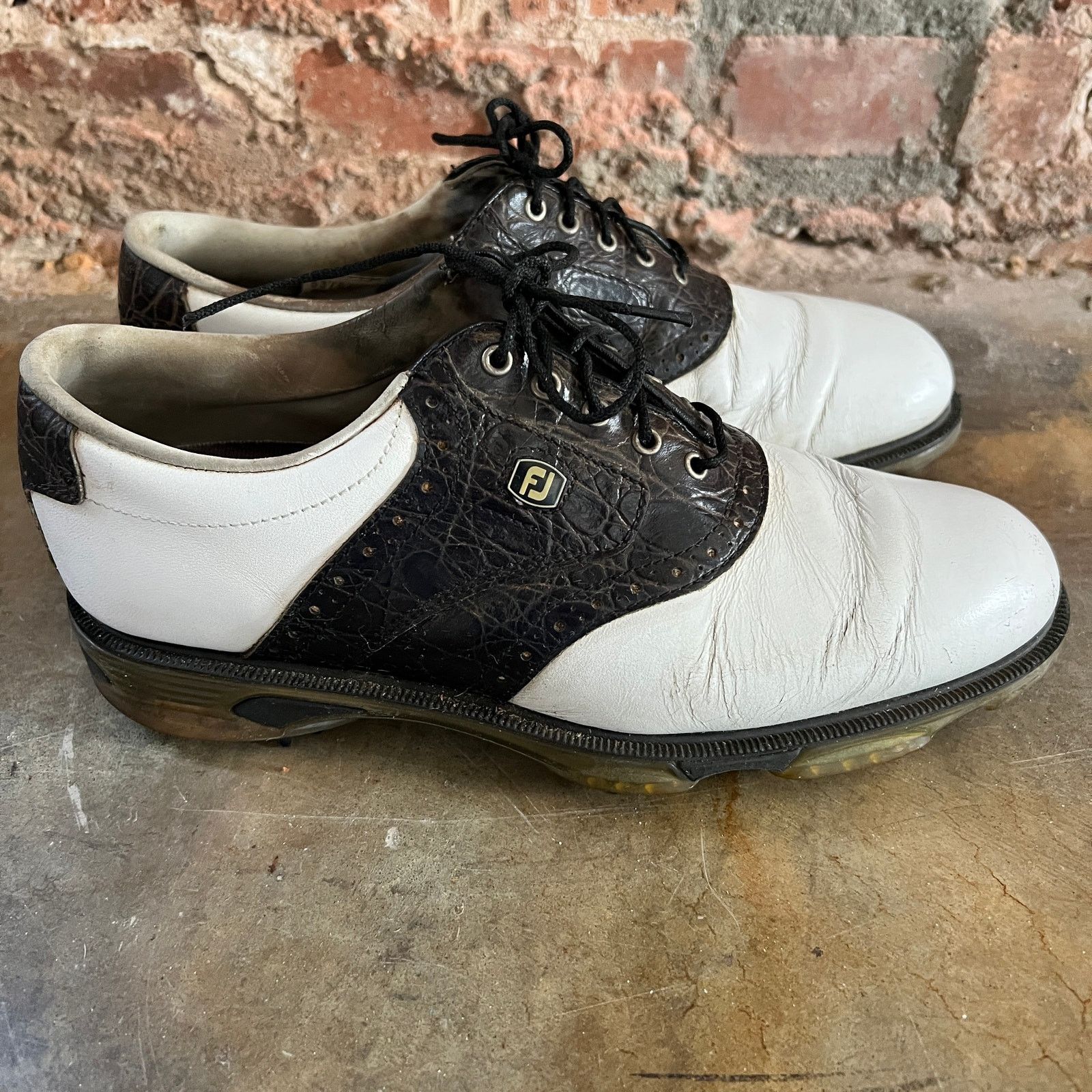 Footjoy FJ FootJoy Dryjoys Tour Black White Saddle Golf Shoes 9 Size US 9 / EU 42 - 7 Thumbnail