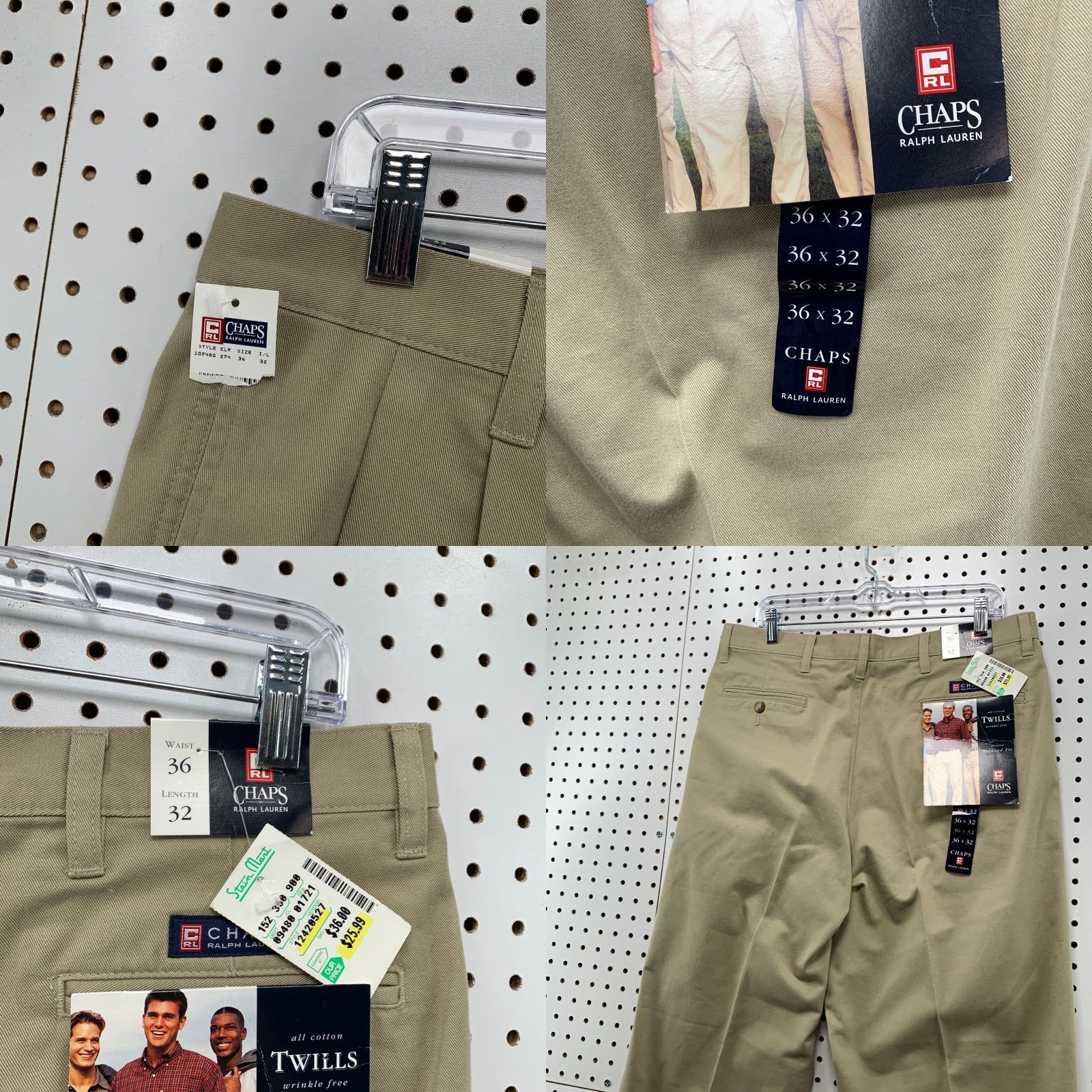 Ralph Lauren VINTAGE Ralph Lauren Chaps Khaki Pleated Pants Mens 36X32 90s School Work Preppy Chino Pants Mens Beige 90s Preppy Ralph Lauren Size US 36 / EU 52 - 8 Thumbnail