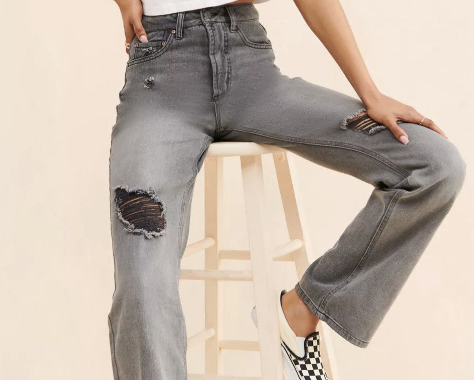Other AFRM Oden High Rise Wide Leg Jeans Shadow Grey Wash ( 28 ) Size 28" / US 6 / IT 42 - 1 Thumbnail