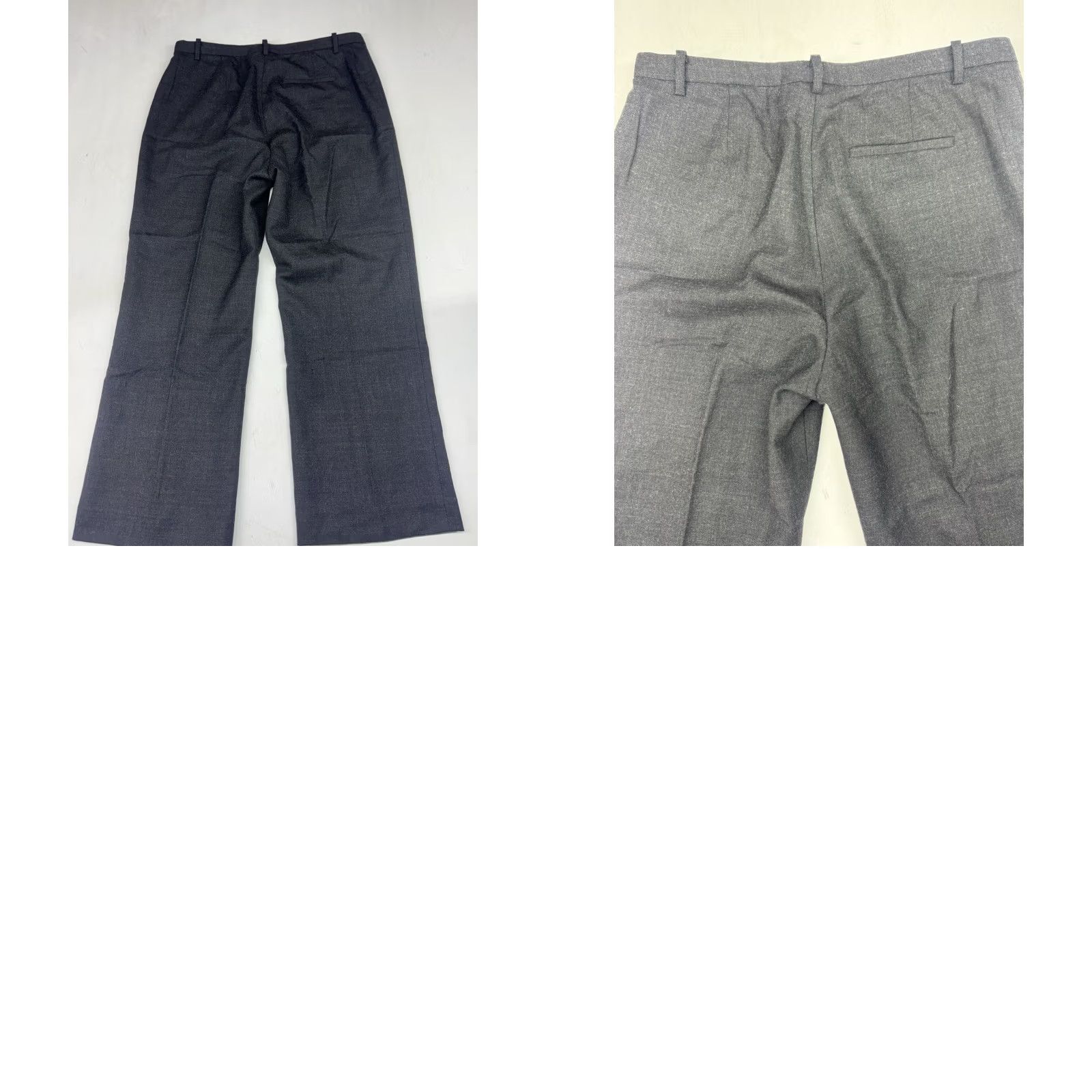 Gap GAP Wool Wide-Leg Pants Black 12 Classic Office Work Dress Pants Wool Blend Spandex Flat Front High Rise Pockets Lined Zipper Button Size 34" / US 12 / IT 48 - 8 Thumbnail