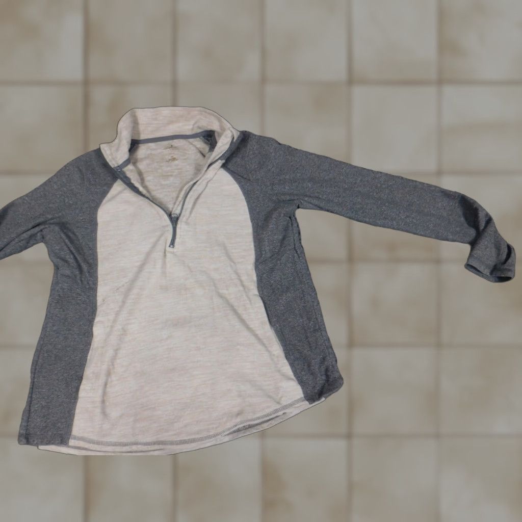 Vintage St.Johns Bay Womens Sweater PS Petites Gray Pullover Mock Neck Knit Cotton Tight-Knit Long Sleeve Fully Breathable Stretch Size S / US 4 / IT 40 - 1 Thumbnail