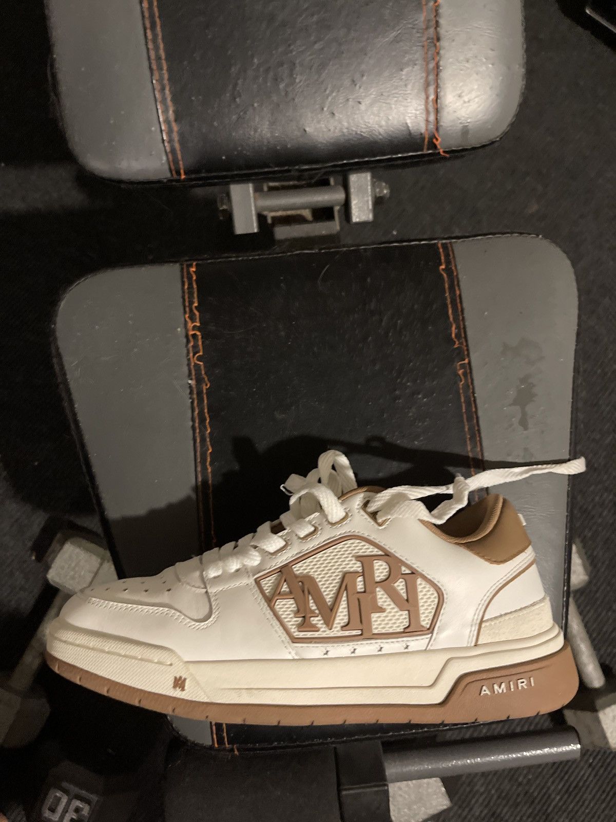 Amiri Amiri white & brown classical low sneakers Size US 7 / EU 40 - 4 Thumbnail