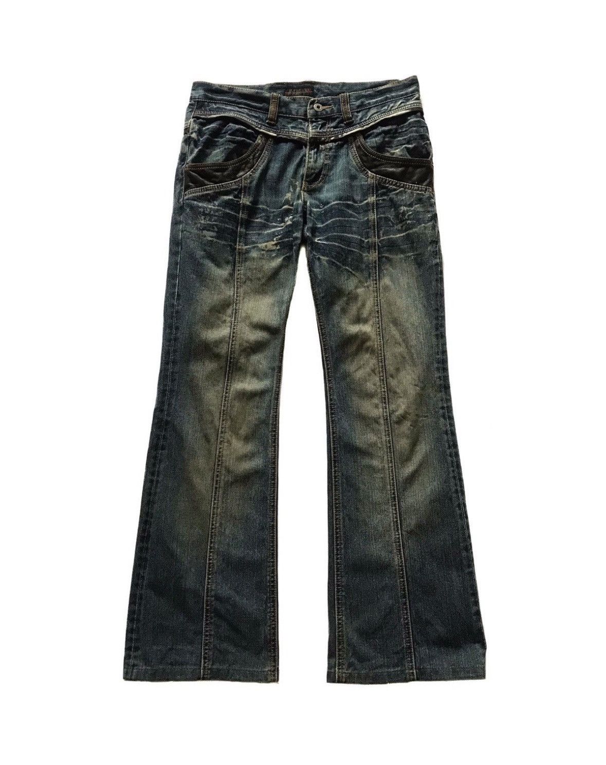 If Six Was Nine × Japanese Brand × Morgan Homme MORGAN HOMME FLARE DISTRESSED JEANE Size US 31 - 1 Thumbnail