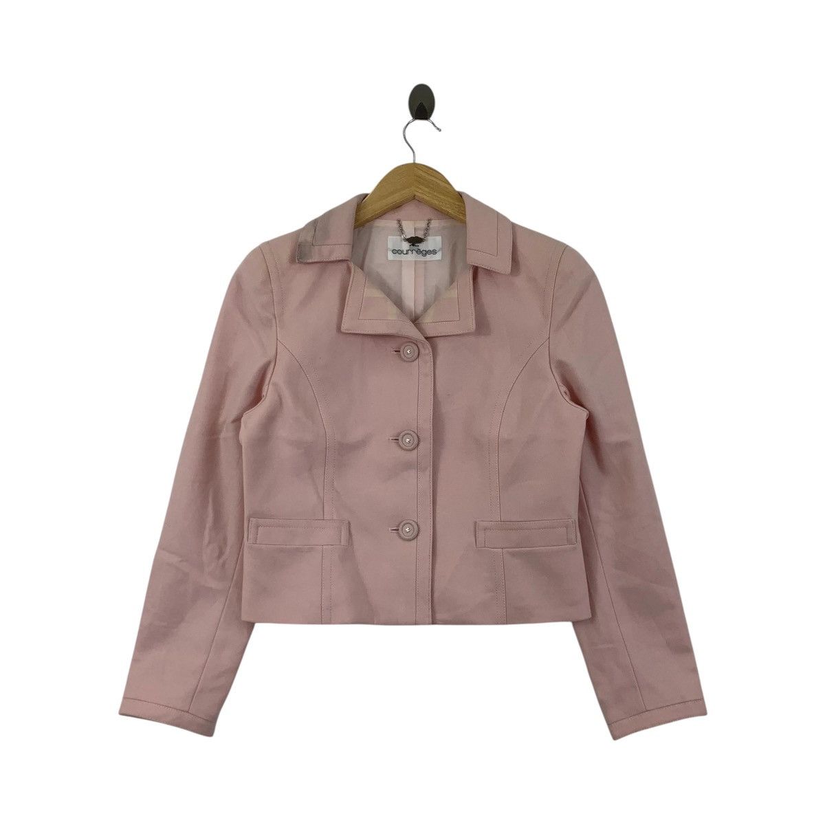 Courreges Vintage COURREGES France Designer Brand Pink Blazer Jacket Size XS / US 0-2 / IT 36-38 - 1 Thumbnail