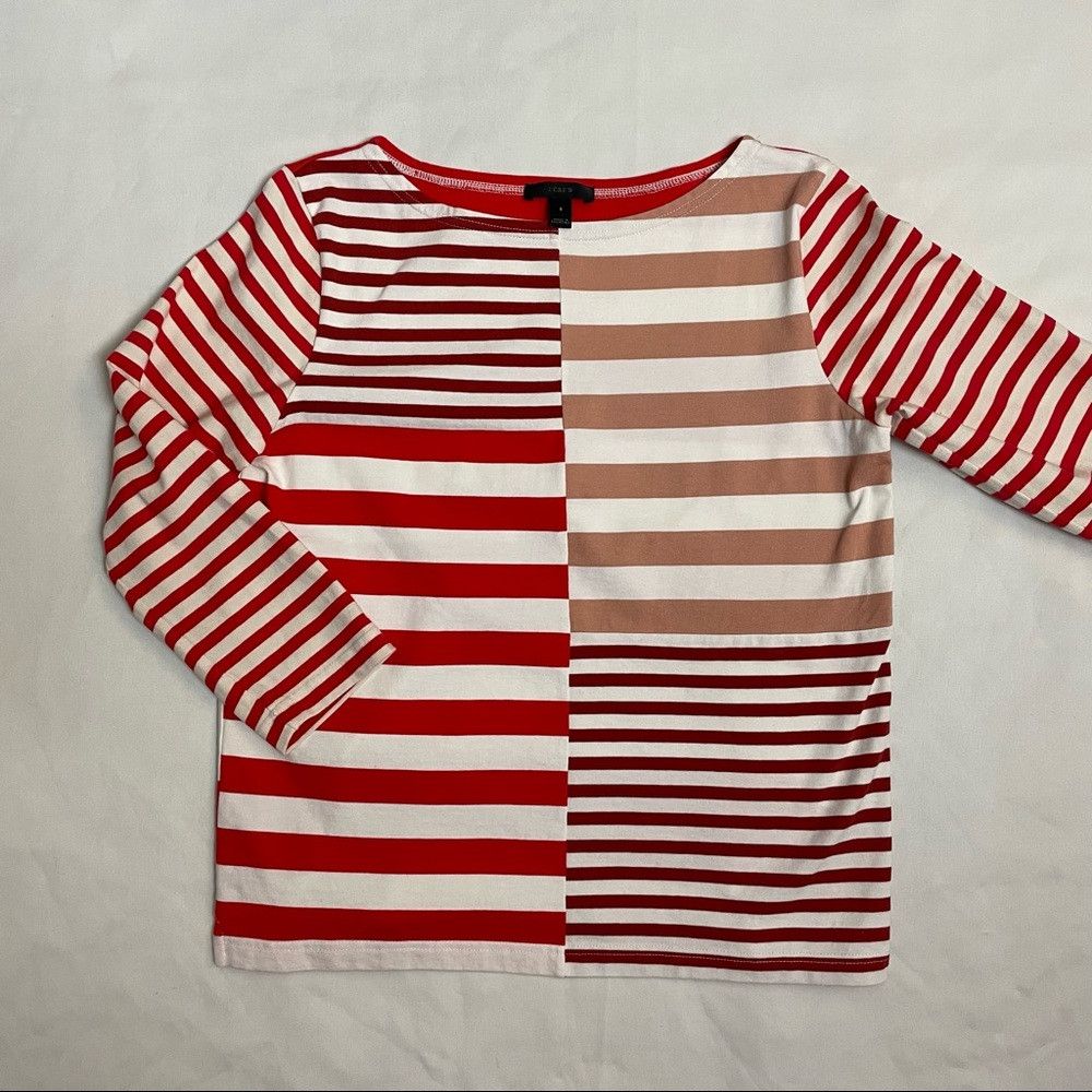 J.Crew J. Crew Colorblock Striped 3/4 Sleeves Top Size S Size S / US 4 / IT 40 - 5 Thumbnail