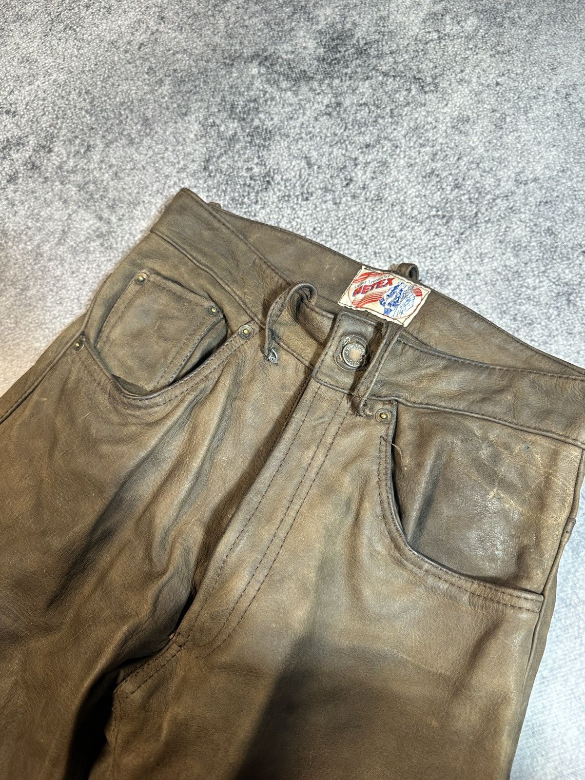 Leather Y2K Vintage Leather Pants Opium Style Alt Biker USA Rare 28 Size US 28 / EU 44 - 4 Thumbnail