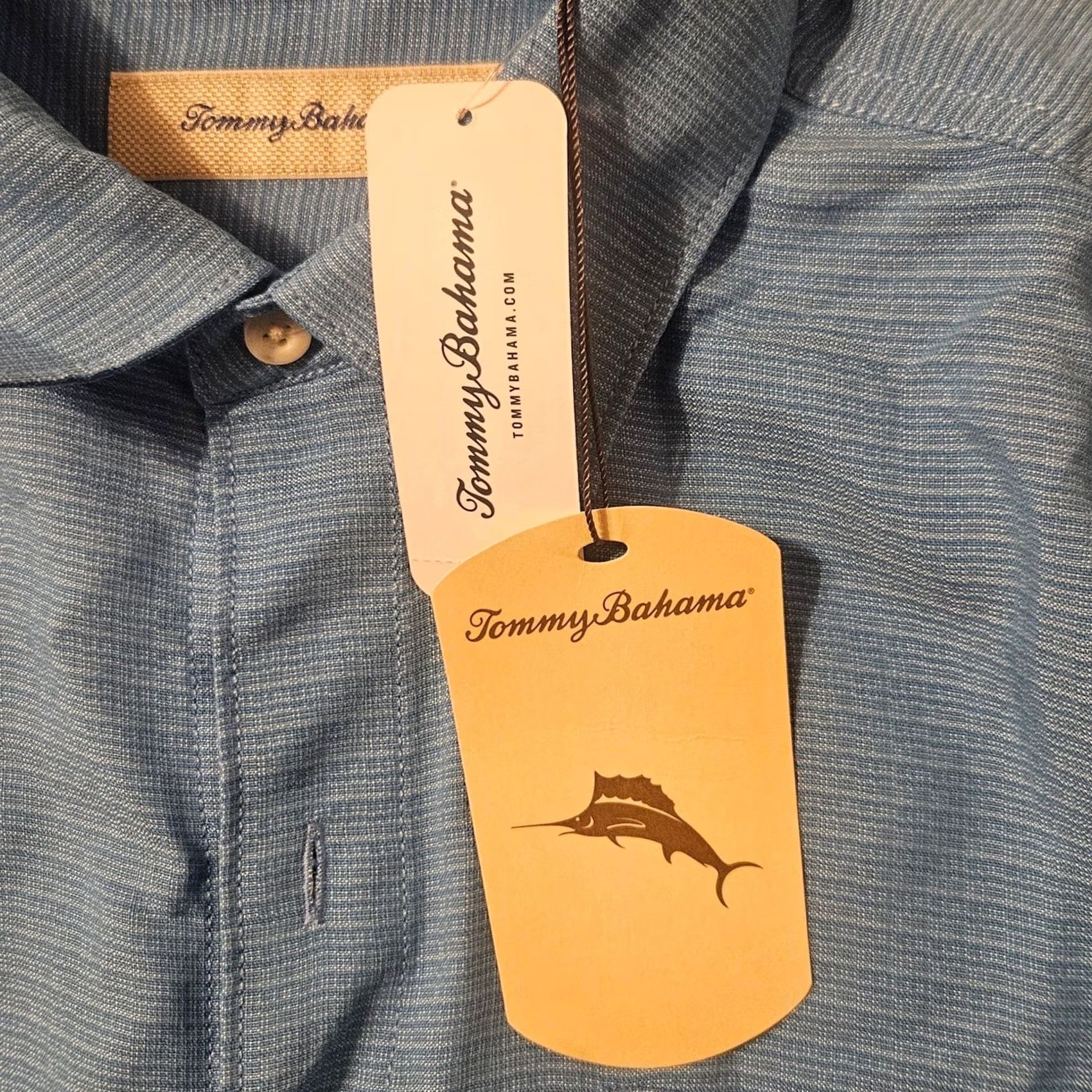 Tommy Bahama Tommy Bahama Shirt Blue Short Sleeve Tencel Medium Grand View Infinity Pool Size US L / EU 52-54 / 3 - 3 Thumbnail
