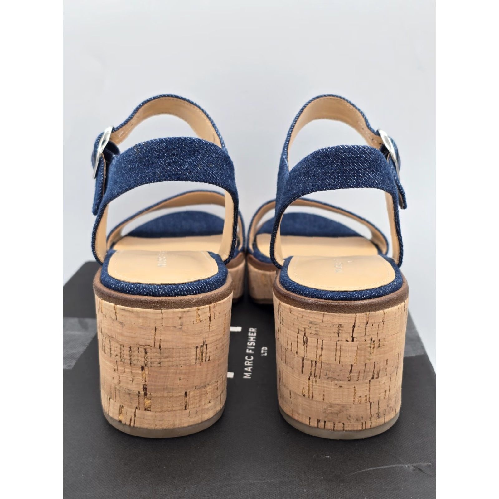 Marc Fisher Marc Fisher LTD Quessa2 Heeled Sandals Women Size 11 M Dark Blue Open Toe Shoes Size US 11 / IT 41 - 7 Thumbnail
