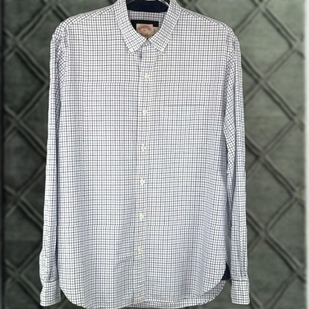 Brooks Brothers Brooks Brothers Mens Dress Shirt M Button-Down Checkered Pocket Long Sleeve Blue White Size 40R - 1 Thumbnail