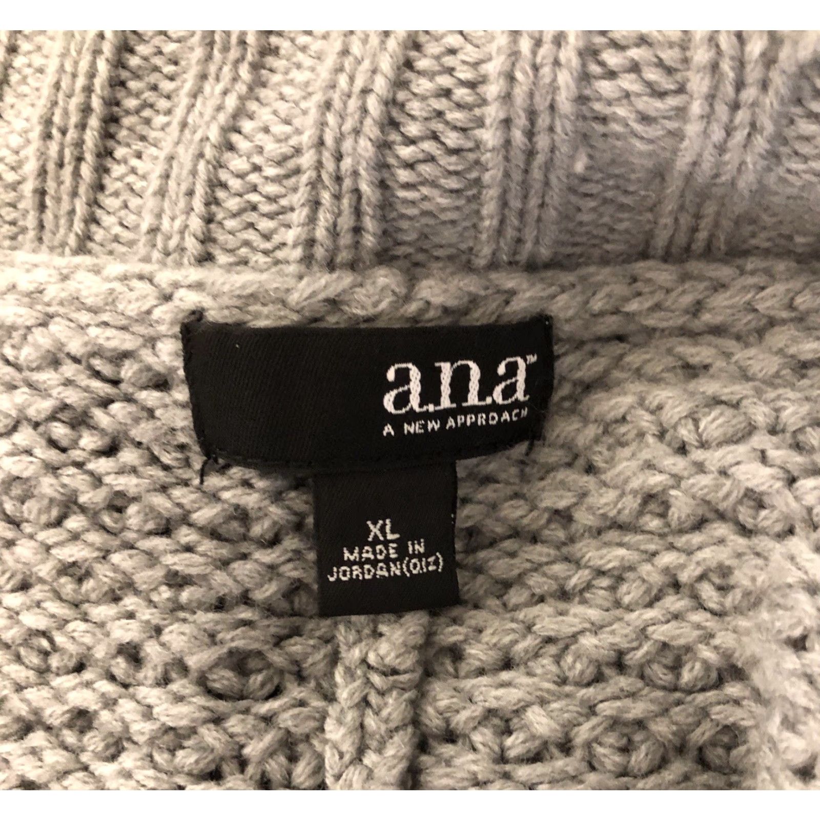 Vintage ANA Crochet Knit Sweater XL Gray Butterfly Sleeves V-Neck CottageCore Womens Pullover Knit Size XL / US 12-14 / IT 48-50 - 5 Thumbnail