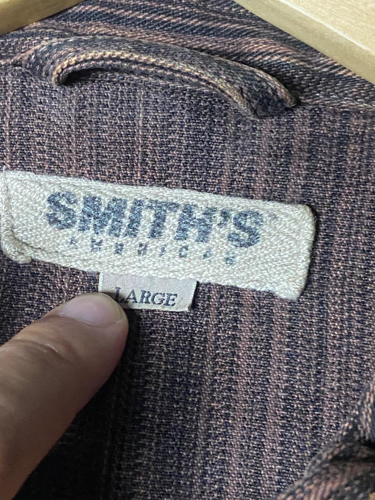 Japanese Brand SMITH’S American Denim Jacket with Stripe Pattern (155) Size US L / EU 52-54 / 3 - 6 Thumbnail