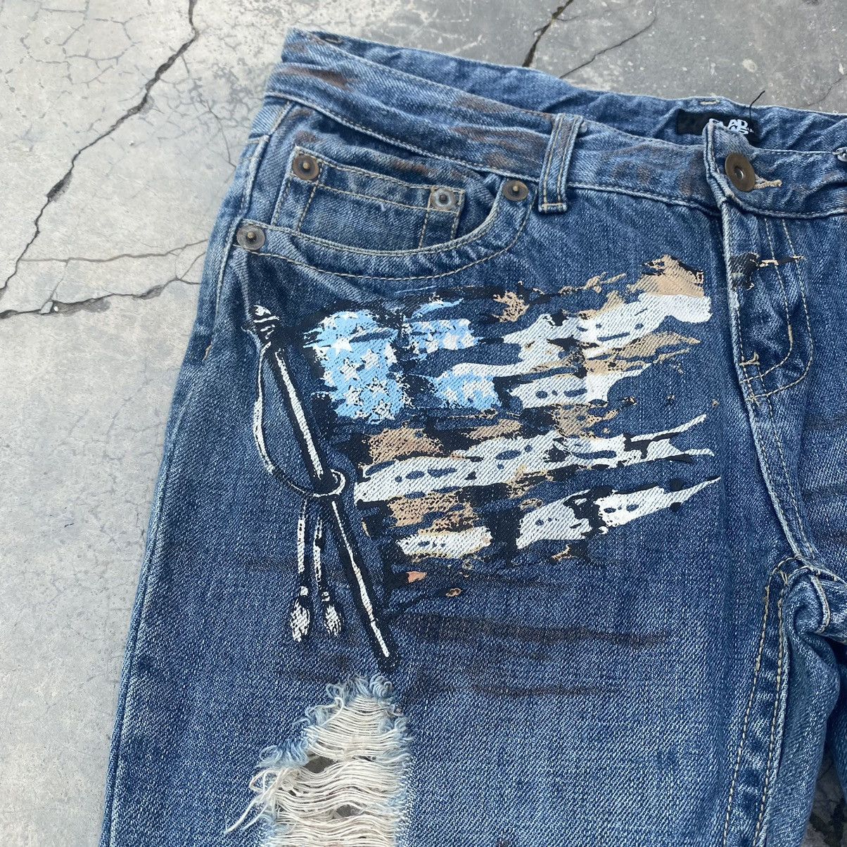 Japanese Brand ☠️GLAD NEWS☠️ Distressed Flare Size US 34 / EU 50 - 8 Thumbnail
