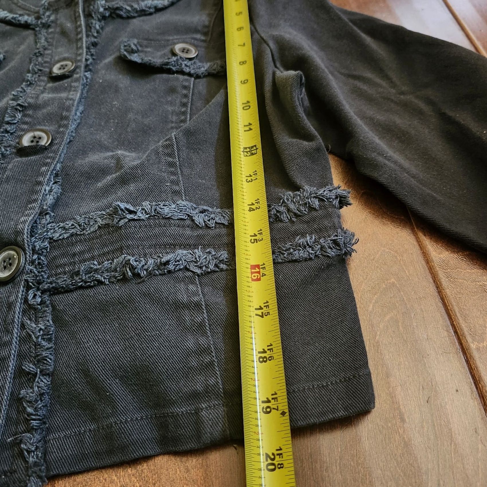 Olive Live a Little Jacket Women's Junior Button Stretch L Black Solid Regular Spring Fall Winter Size L / US 10 / IT 46 - 7 Thumbnail
