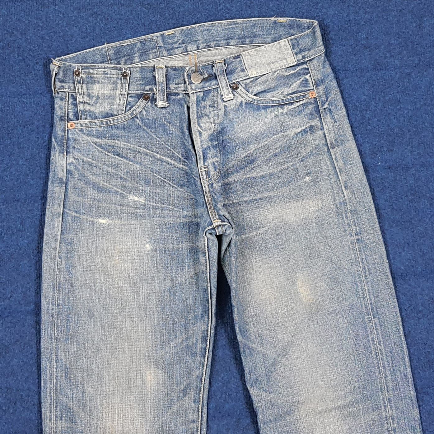 Levi's Vintage 90s Levi's 501 E Selvedge Distressed Jeans E1N39 Size US 30 / EU 46 - 2 Thumbnail