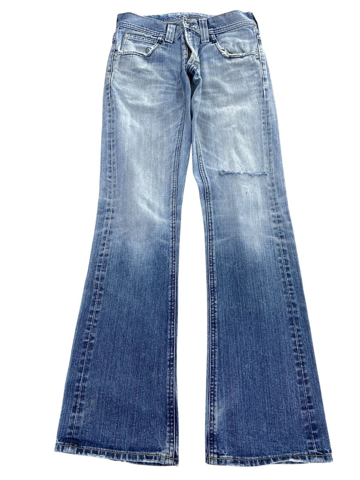 Other Japanese Brand Faded Wash Ripped Style Flare Jeans Size US 28 / EU 44 - 1 Thumbnail