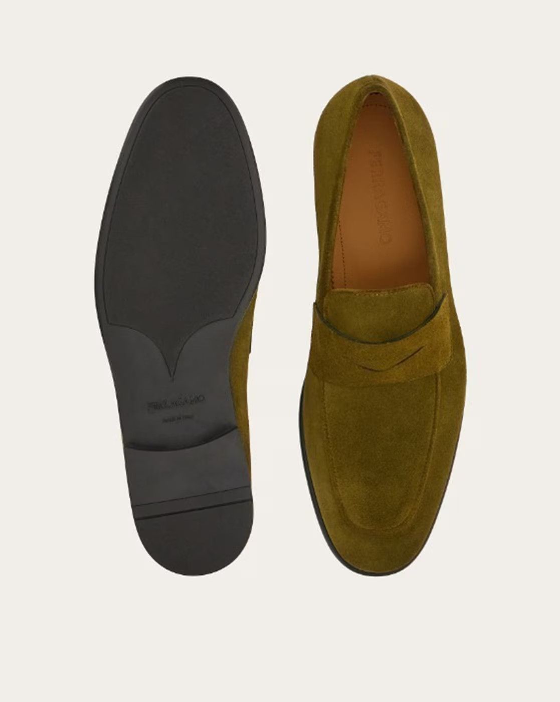 Salvatore Ferragamo o1s1rm1224 Funes Loafers in Olive Green Size US 11 / EU 44 - 4 Thumbnail