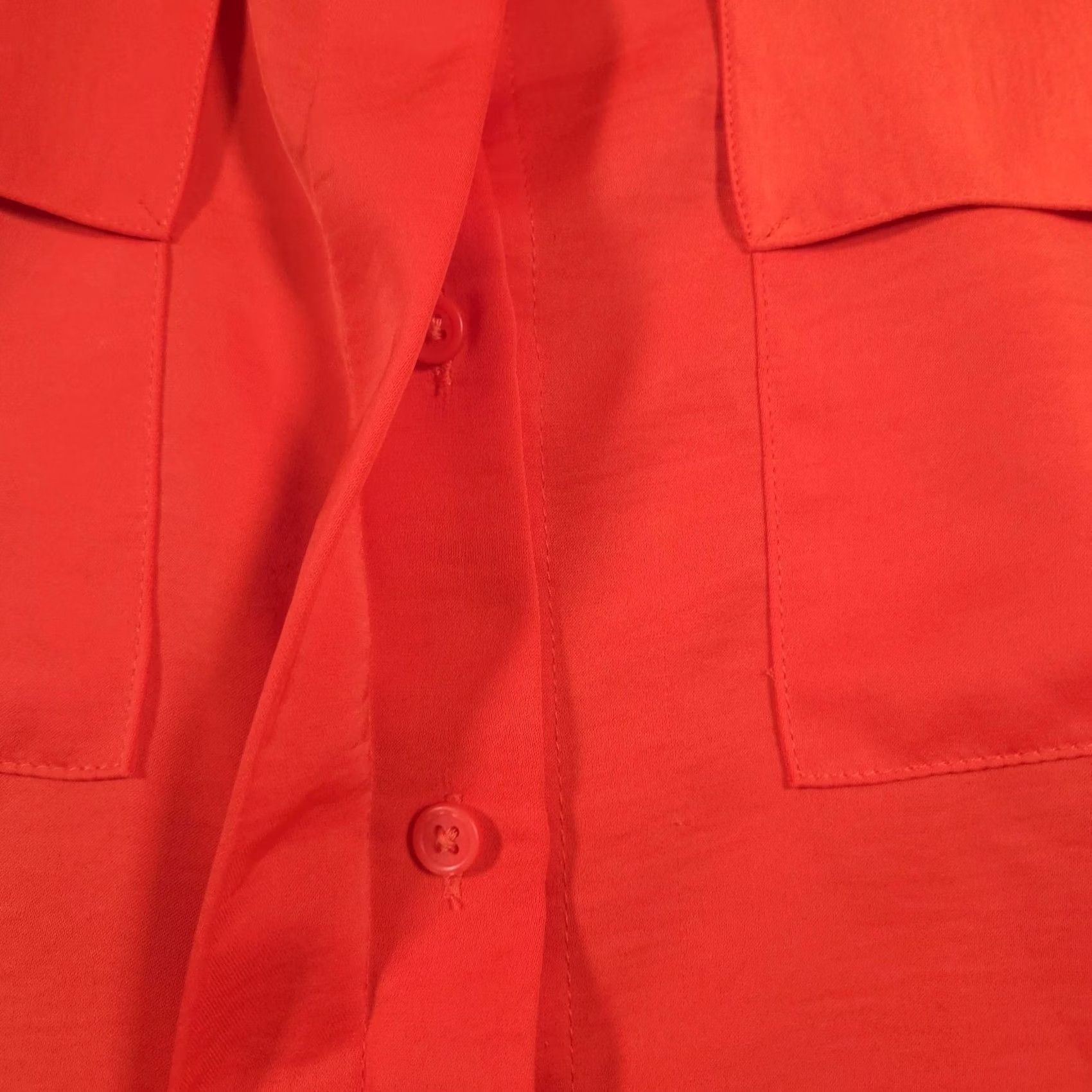 Vintage A New Day Shirt Womens L Orange Long Sleeve Button Front Blouse Pockets Size L / US 10 / IT 46 - 6 Thumbnail
