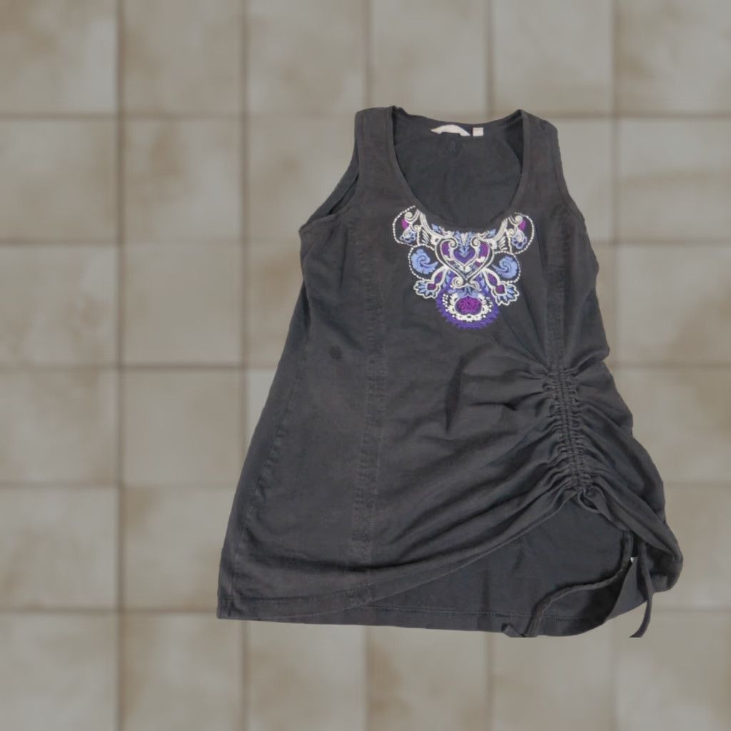Athleta Athleta Shirt Women S Gray Tank Top Collared Sleeveless Pullover Cotton Stretch Casual Basic Size S / US 4 / IT 40 - 1 Thumbnail