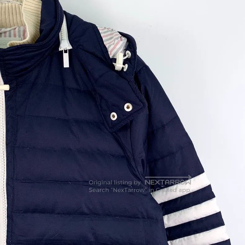Thom Browne Thom Browne Classic dark blue four-row hooded zipper long- Size US L / EU 52-54 / 3 - 3 Thumbnail