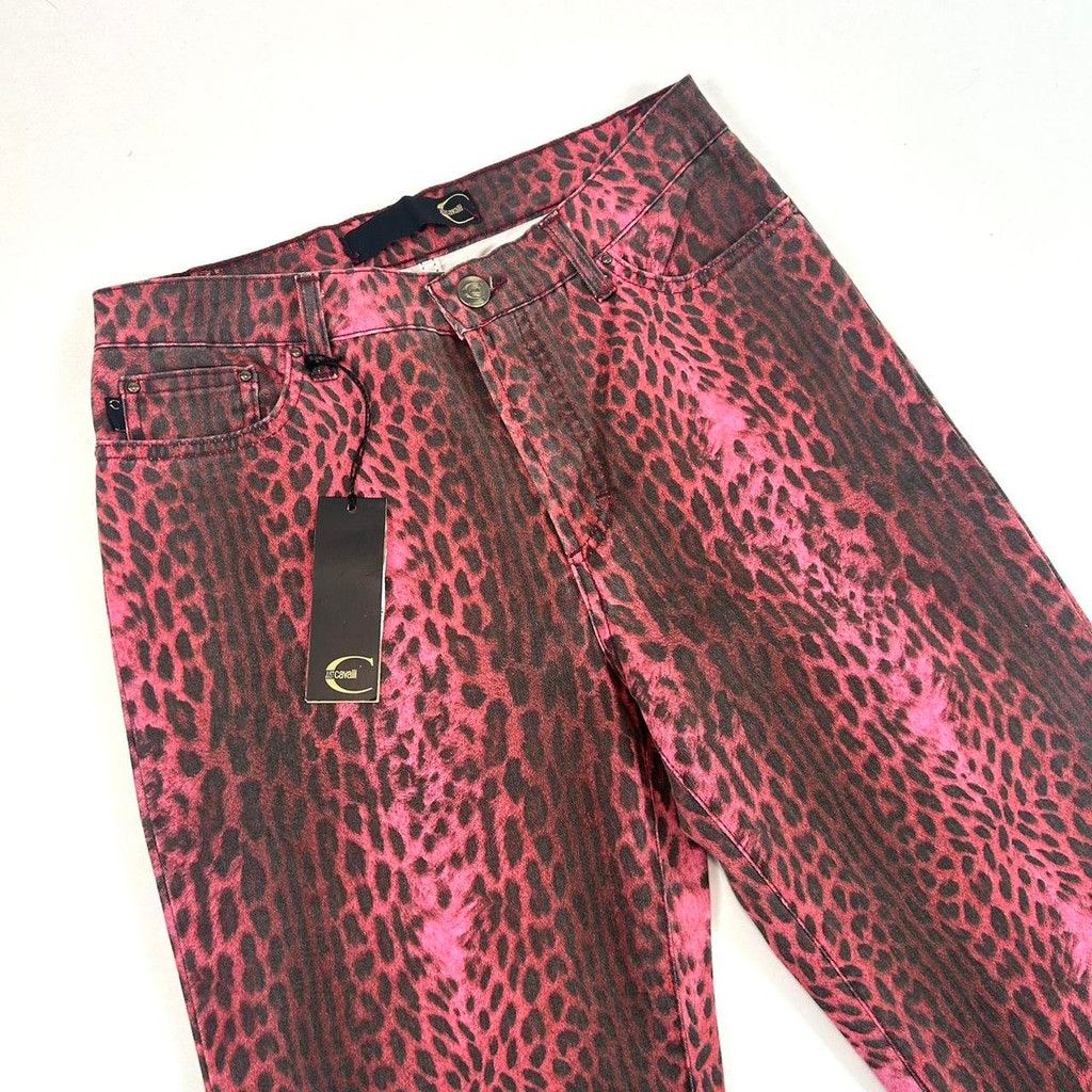 Just Cavalli NWT deadstock Cavalli red and black leopard print jeans Size 30" / US 8 / IT 44 - 3 Thumbnail