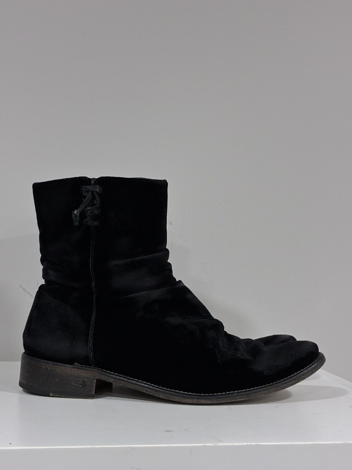 John Varvatos Richards Sharpei Distressed Velvet Leather Boot 8 Size US 8 / EU 41 - 2 Thumbnail