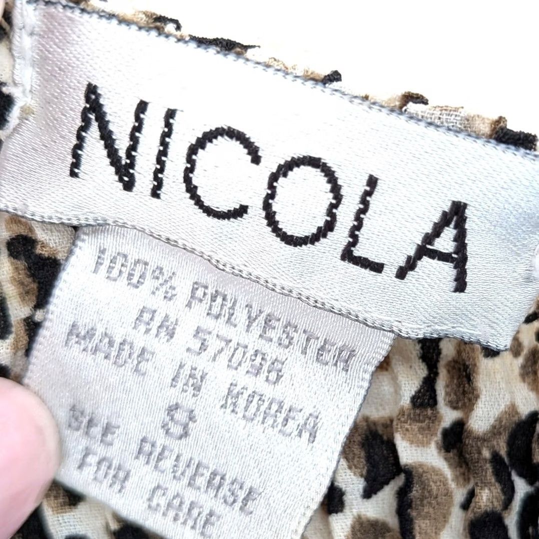 Vintage Nicola Animal Print Smocked Tank Top Fitted Stretch Neutral Leopard Cami S Womens Tank S Brown Size S / US 4 / IT 40 - 3 Thumbnail