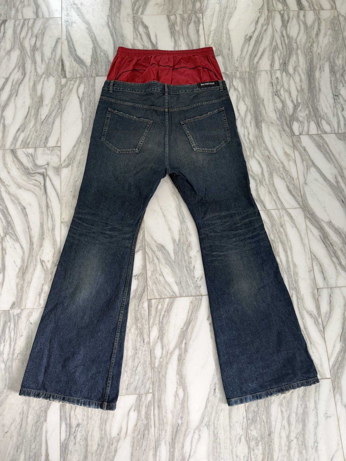 Balenciaga Balenciaga hybrid sag denim (track pant) Size US 36 / EU 52 - 2 Thumbnail
