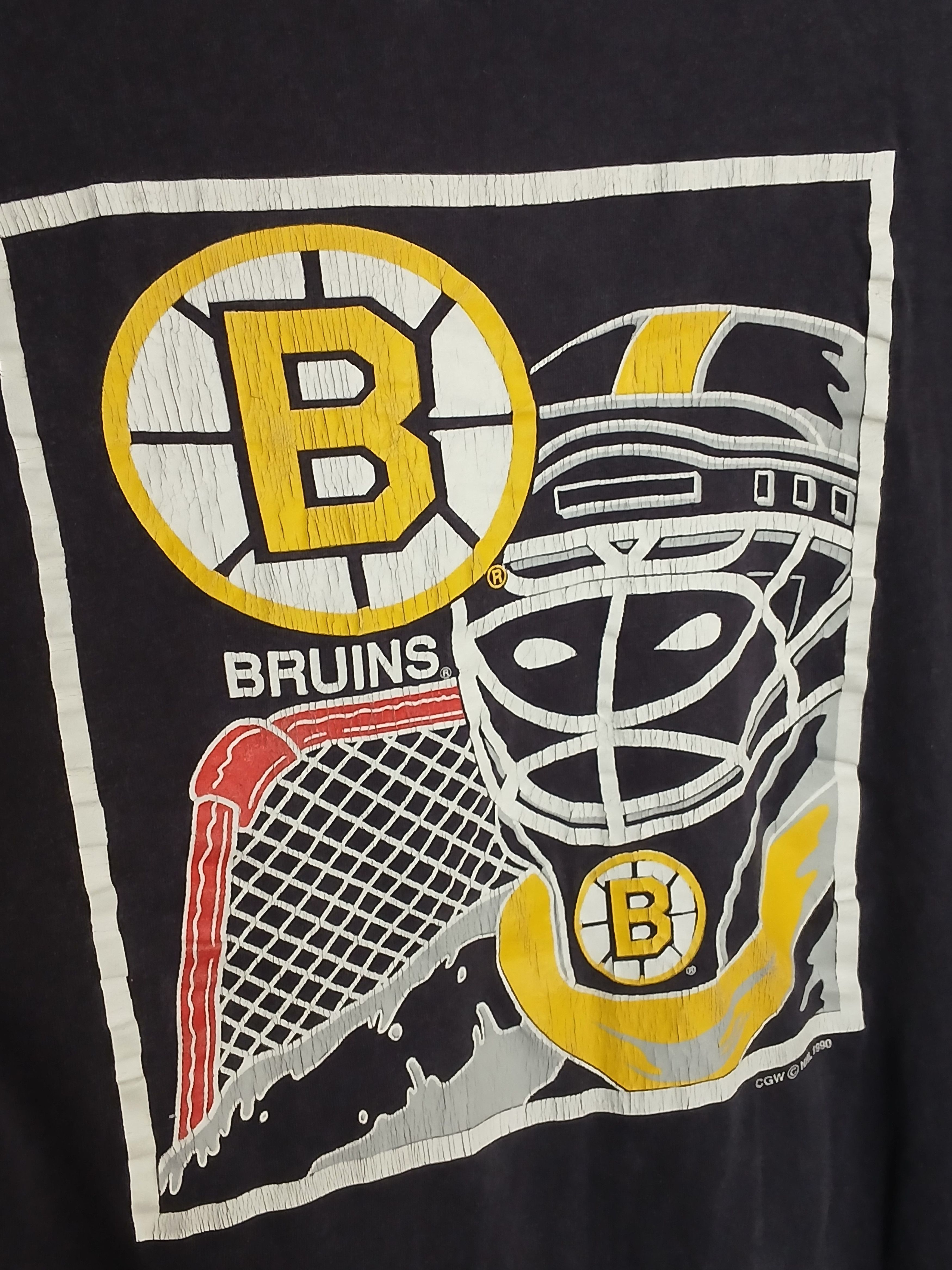 NHL × Vintage Vintage 1990 NHL Boston Bruins Hockey T-Shirt Size US XL / EU 56 / 4 - 3 Thumbnail