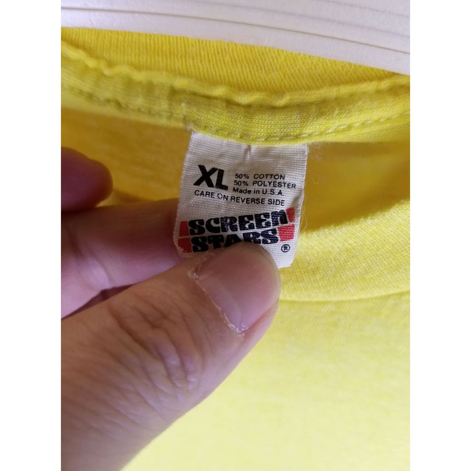 Vintage VINTAGE 80' YELLOW PAPER THIN SINGLE STITCH T-SHIRT XLARGE Size US XL / EU 56 / 4 - 3 Thumbnail